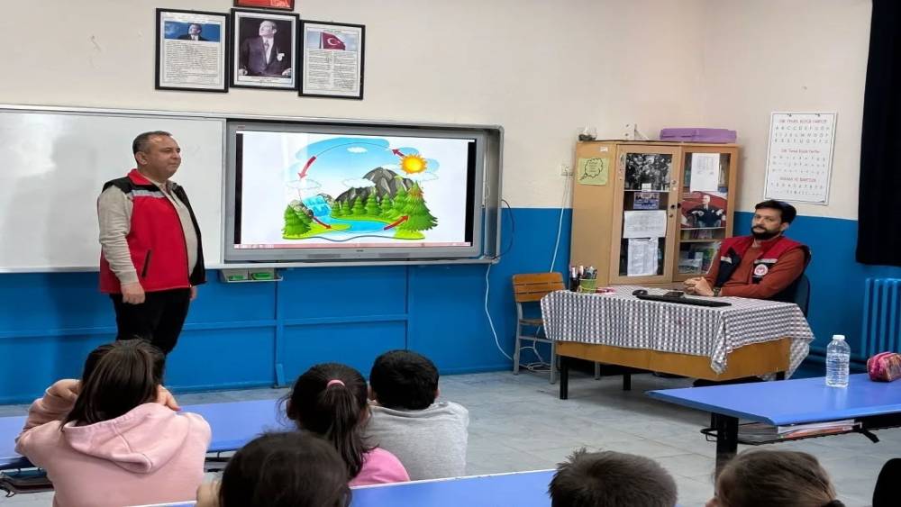 Karacasu&rsquo;da &ouml;ğrencilere su verimliliğinin &ouml;nemi anlatıldı
