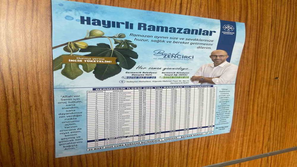 Germencik Belediyesi&rsquo;nin imsakiyelerinde incir vurgusu
