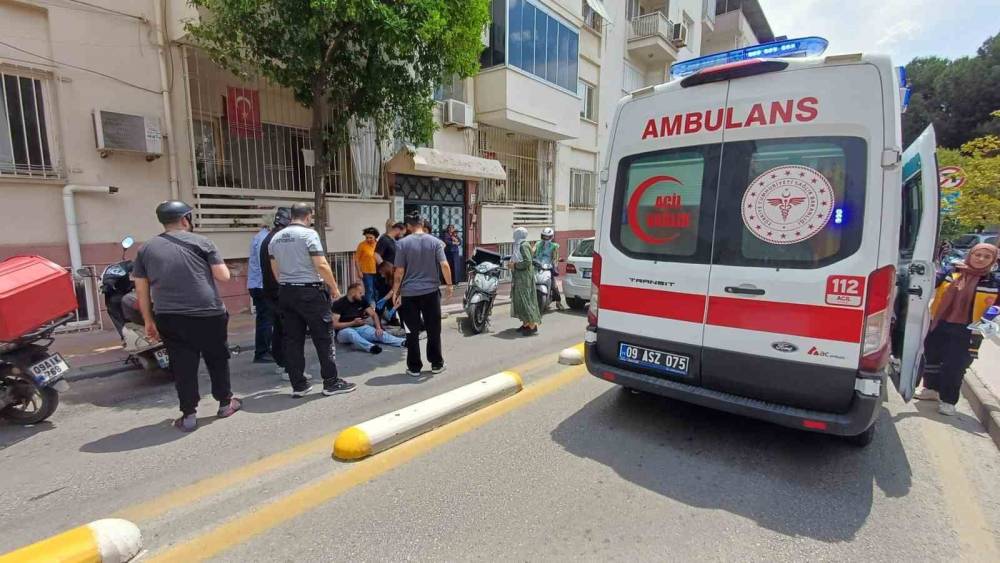 Karşı şeride ge&ccedil;en otomobil ile motosiklet &ccedil;arpıştı: 1 yaralı
