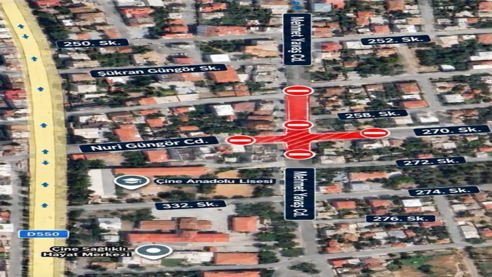 &Ccedil;ine&rsquo;de o yol ara&ccedil; trafiğine ge&ccedil;ici olarak kapanıyor
