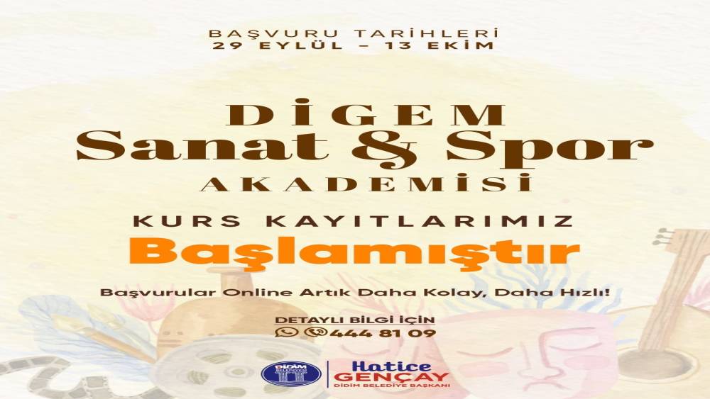 Didim Belediyesi DİGEM Sanat ve Spor Akademisi&rsquo;nde kurs kayıtları başladı
