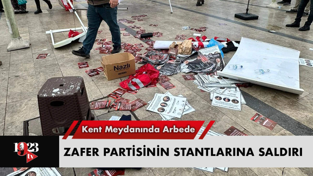Aydın Kent Meydanı'nda Arbede! Zafer Partisinin Stantları Dağıtıldı