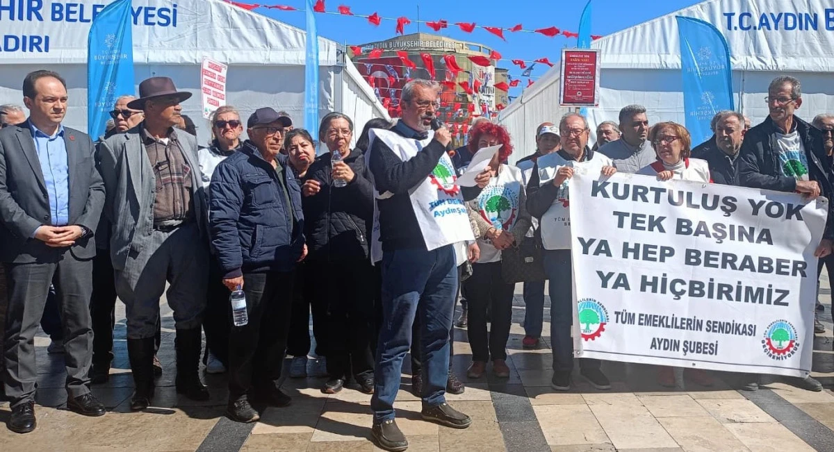 Aydın&rsquo;da Emekliler Bayram İkramiyesi Talepleri İ&ccedil;in Y&uuml;r&uuml;d&uuml;