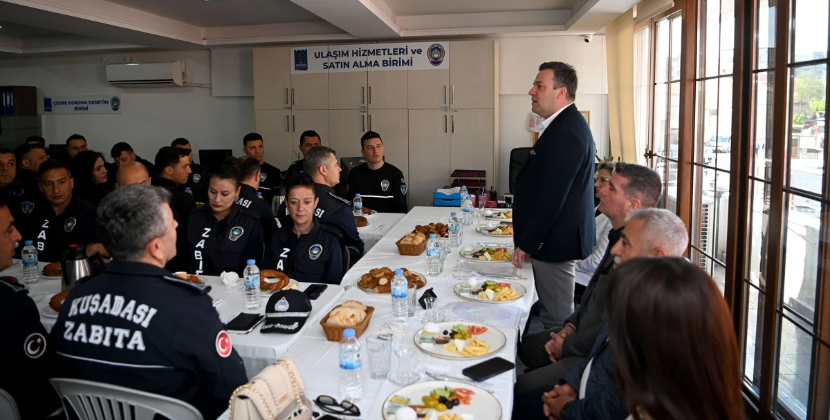 BAŞKAN VEKİLİ TAHSİN DEMİRTAŞ G&Uuml;NE ZABITA PERSONELİNİ ZİYARET EDEREK BAŞLADI