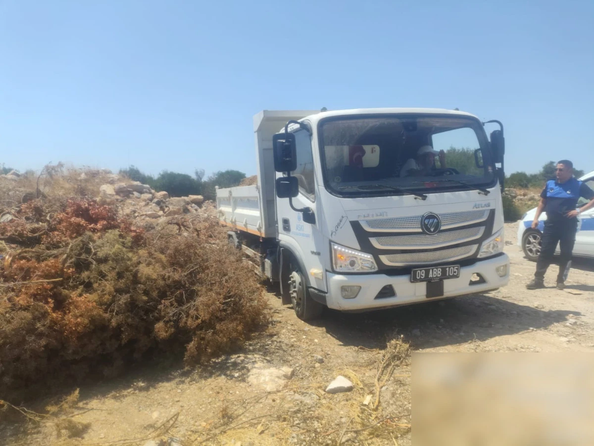 B&uuml;y&uuml;kşehir ekipleri Didim&rsquo;de ka&ccedil;ak hafriyat d&ouml;kerken yakalandı