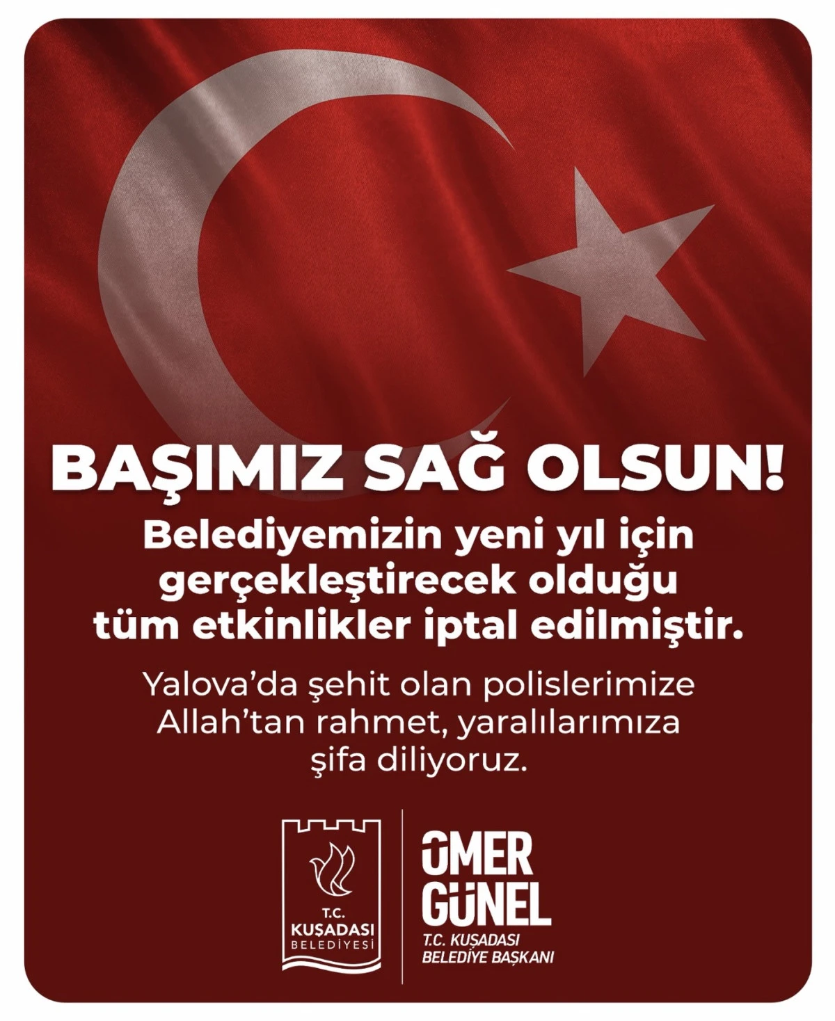 KUŞADASI BELEDİYESİ D&Uuml;ZENLEYECEĞİ T&Uuml;M YILBAŞI ETKİNLİKLERİNİ İPTAL ETTİ